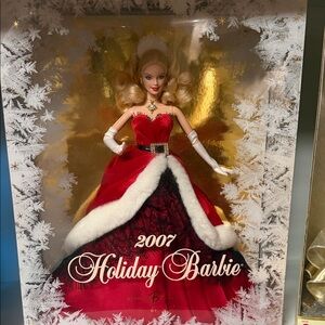 Barbie Holiday Doll in Red and White Gown